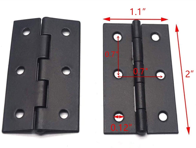 XMHF 2 Inch Butt Hinges for Cupboard Cabinet Home Furniture Hardware Door Folding Butt Hinge Black 12PCS - Image 2